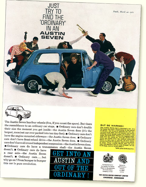 Austin Seven Mini 1959 61 classic car portrait print